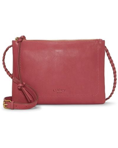 Lucky Brand Jema Leather Crossbody Bag - Red