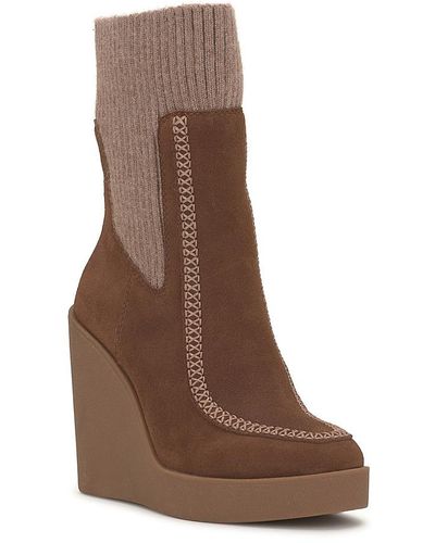 Jessica Simpson Madwen Knitted Wedge Bootie - Brown