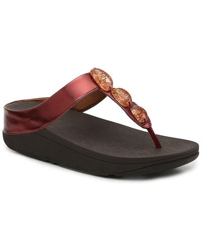 Fitflop Fino Wedge Sandal - Red