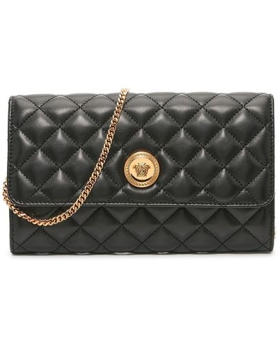 Versace Quilted Leather Clutch - Metallic
