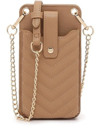 Kelly & Katie Claire Flap Phone Quiltled Crossbody Bag - Natural