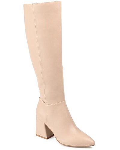 Journee Collection Landree Wide Calf Boot - Natural
