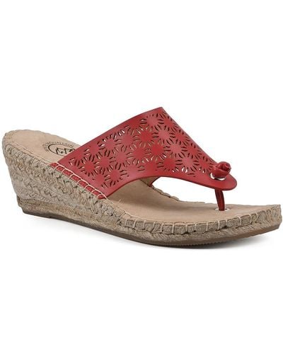 White Mountain Beaux Wedge Sandal - Red