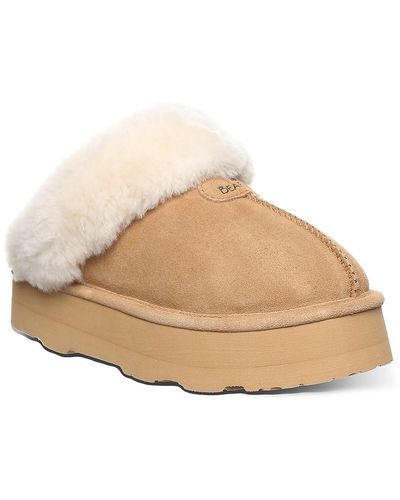 BEARPAW Retro Loki Platform Slipper - Natural