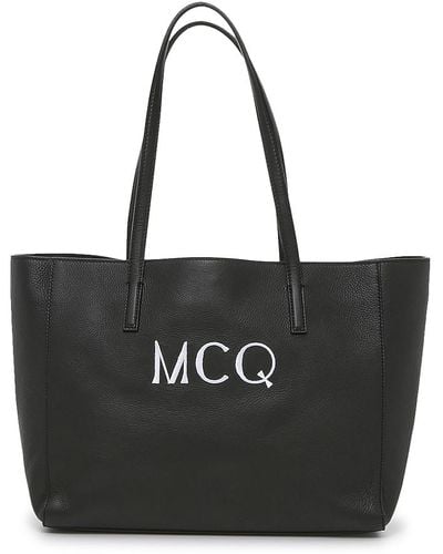 McQ Logo Leather Tote Bag - Black