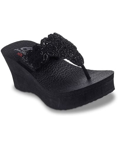 Skechers Padma Wedge Sandal - Black