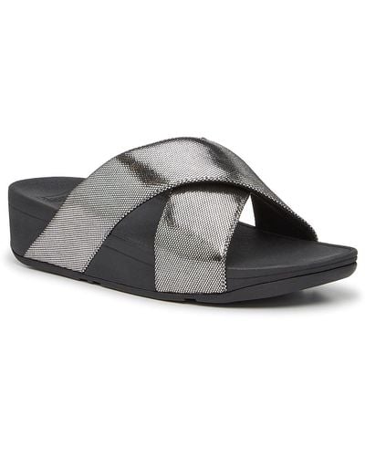 Fitflop Lulu Shimmer Wedge Sandal - Black