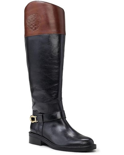 Vince Camuto Tressara Pointed Toe Knee High Leather Boots, Multiple Sizes  Black