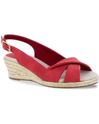 Easy Street Maureen Espadrille Slingback Sandals - Red