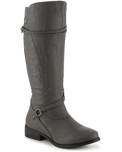 Journee Collection Harley Extra Wide Calf Riding Boot - Gray