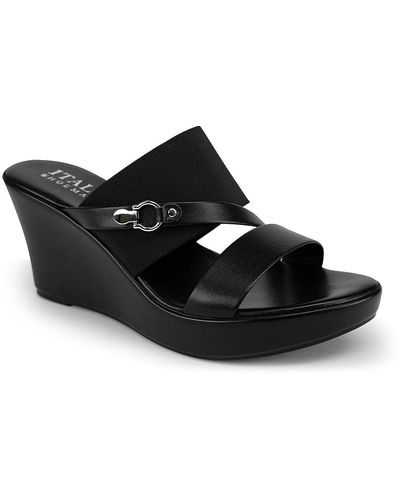 Italian Shoemakers Wendie Wedge Sandal - Black