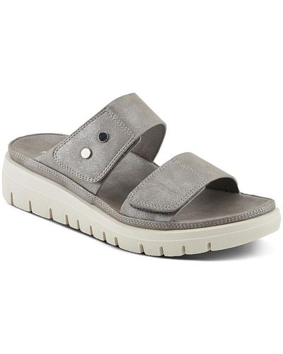 Flexus by Spring Step Buttony Wedge Sandal - Gray