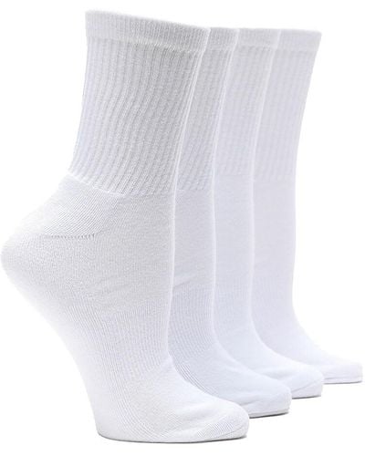 Crown Vintage Solid Crew Socks - White