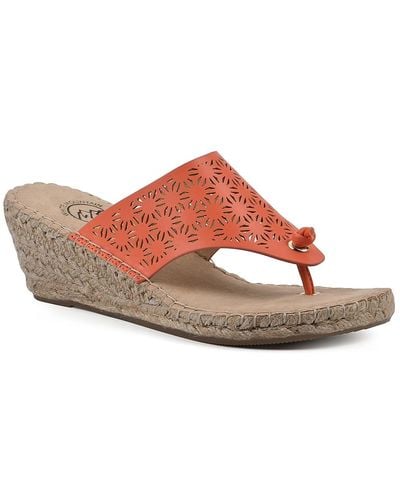 White Mountain Beaux Wedge Sandal - Red