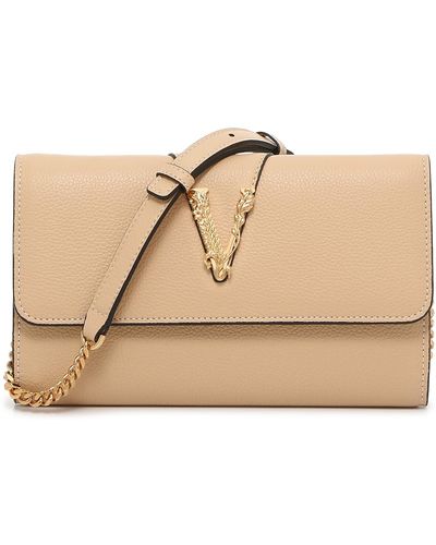 Versace Leather Clutch - Natural
