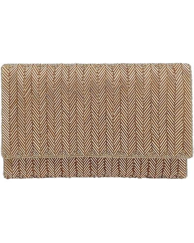 La Regale Linen Clutch With Lucite Bar Clutch, Charcoal, One Size:  Handbags
