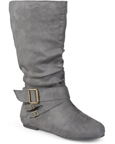 Journee Collection Shelley-6 Wide Calf Boot - Gray