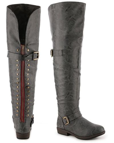 Journee Collection Kane Wide Calf Over-the-knee Boot - Gray