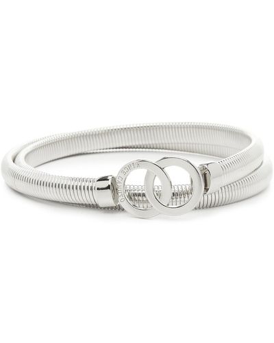 Vince Camuto Double Ring Cobra Belt - White