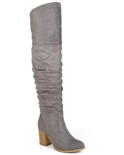 Journee Collection Kaison Extra Wide Calf Over-the-knee Boot - Gray