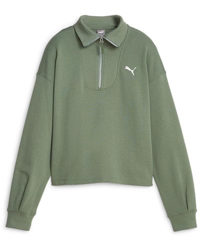 PUMA Her Quarter Zip Sweatshirt - Green