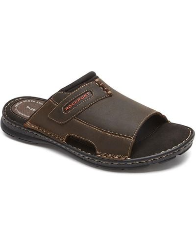 Rockport Men's Leather 'darwyn' Slider Sandals - Brown
