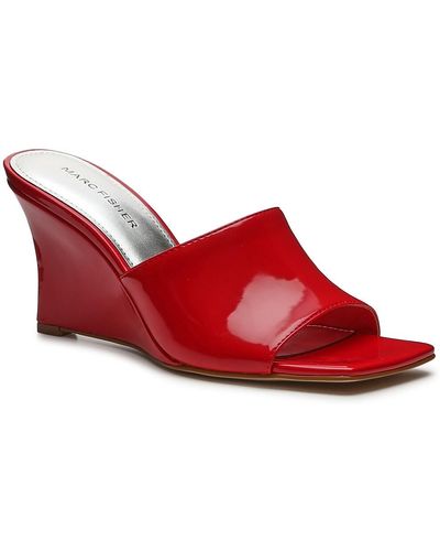 Marc Fisher Rollo Wedge Sandal - Red
