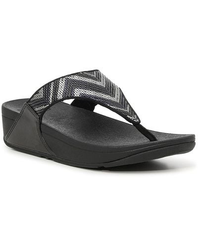 Fitflop Lulu Sequin Wedge Sandal - Black