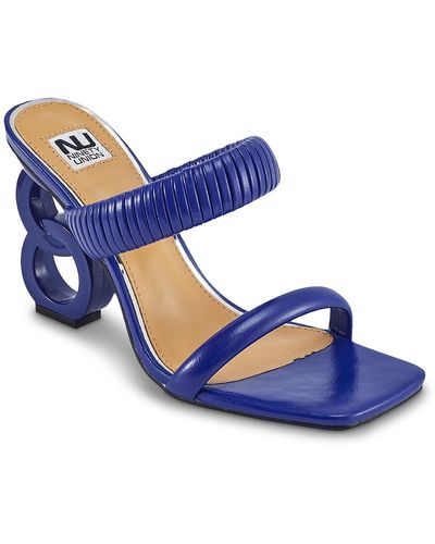 Ninety Union Raddle Dress Sandals, Metallic Circular Heel Two-Band Ninety Union Raddle Dress Sandals, Metallic Circular Heel Two-Band