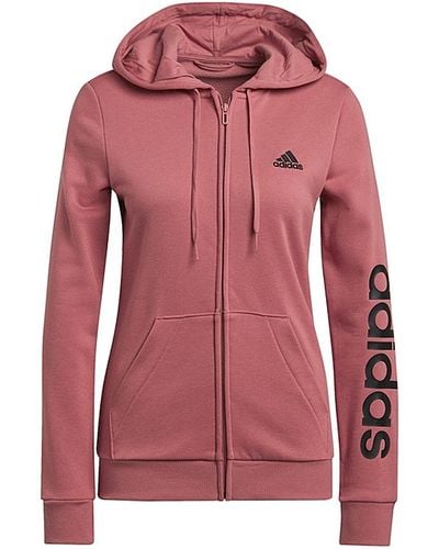 adidas Essentials Logo Full-zip Hoodie - Red