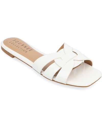 Journee Collection Arrina Slide Sandal - White