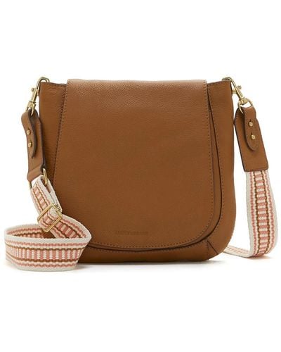 Lucky Brand Jani Large Leather Crossbody Bag - Brown