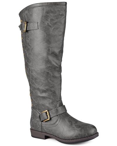 Journee Collection Spokane Extra Wide Calf Riding Boot - Gray