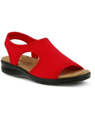 Flexus by Spring Step Nyaman Flat Sandal - Red