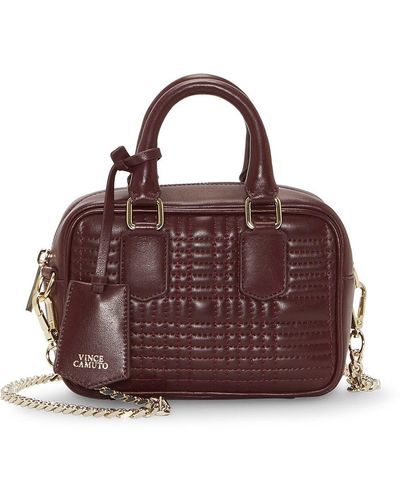 Vince Camuto Barb Leather Mini Satchel - Brown
