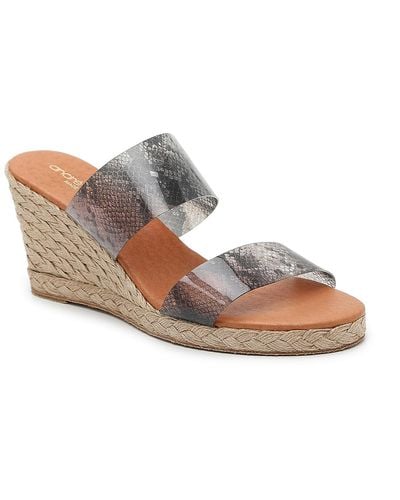 Andre Assous Anfisa Espadrille Wedge Sandal - Gray