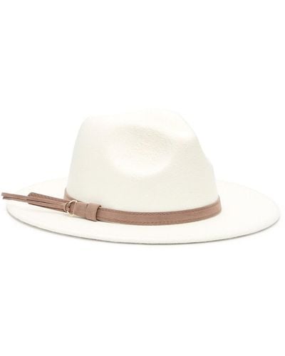 Crown Vintage Felt Panama Hat - White