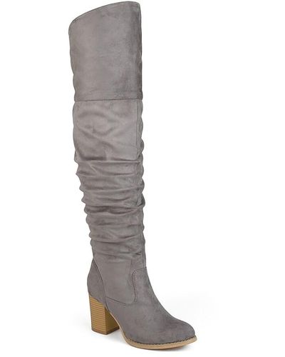 Journee Collection Kaison Wide Calf Over-the-knee Boot - Gray