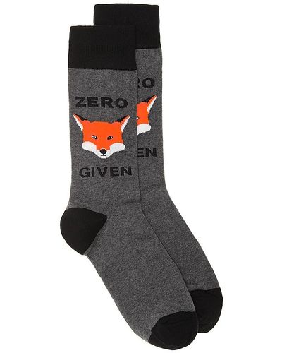 Socksmith Zero Fox Given Crew Socks - Gray