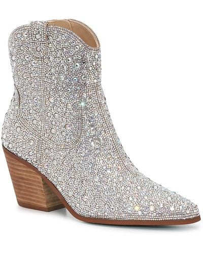 Betsey Johnson Emory Rhinestone Western Boot - Metallic