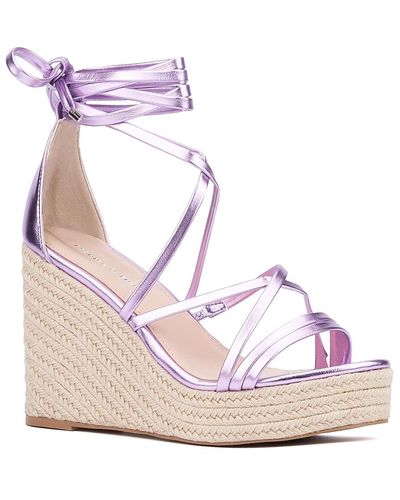 FASHION TO FIGURE Gracelynn Espadrille Wedge Sandal - Purple