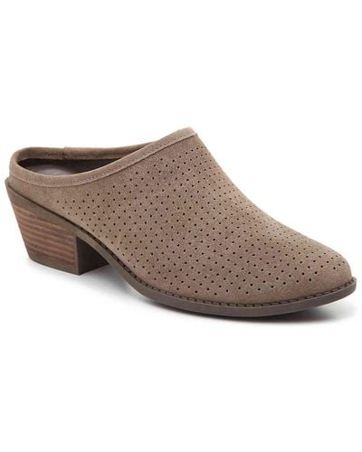 Me Too Zaidee Perforated Suede Mules - Brown