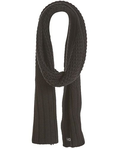 UGG Knit Textured Cardigan Scarf - Black