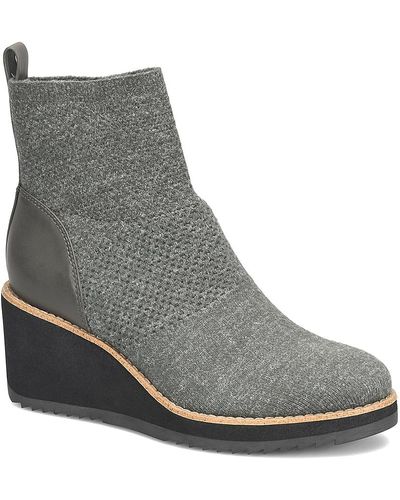 Grey shop wedge booties