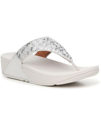 Fitflop Lulu Glitzy Wedge Sandal - White