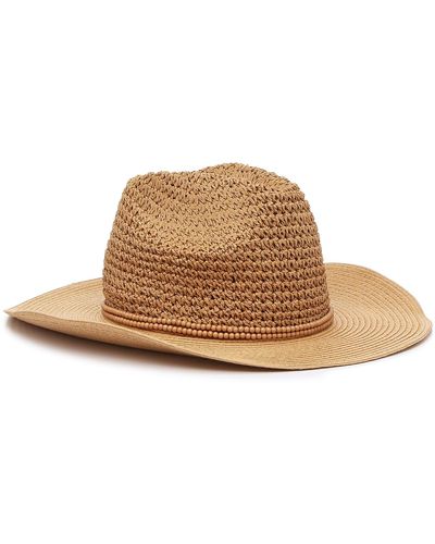 Crown Vintage Beaded Cowboy Hat - Brown