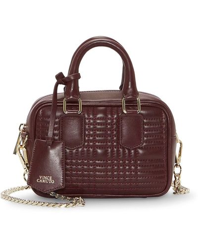 Vince Camuto Barb Leather Mini Satchel - Brown