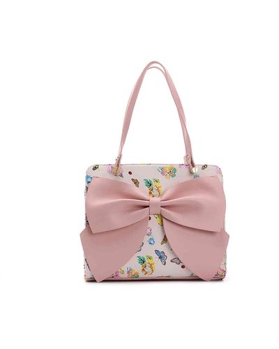 Betsey Johnson Bow Regard Polka Dot Satchel - Pink