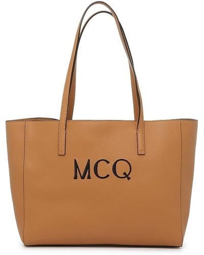 McQ Logo Leather Tote Bag - Black