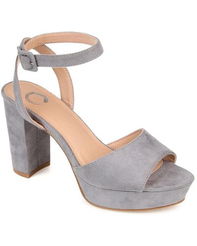 Journee Collection Nairri Platform Sandal - Gray